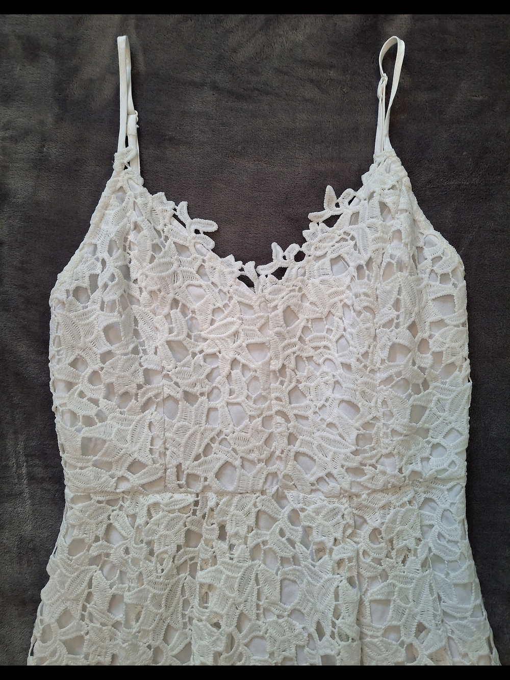 ASTR White Lace Mini Dress M Fit & Flare Spaghetti Strap
